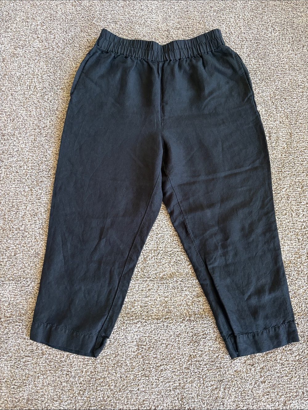 Madewell linen blend cropped wide leg pants